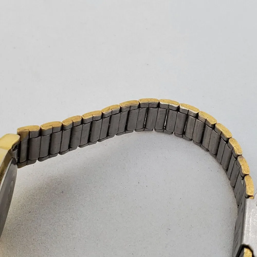 Nelsonic Diamond Women's Watch 25MM Green Dial Two Tone‎ Bands 7.5